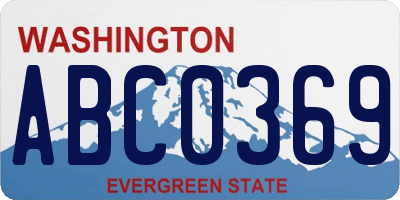 WA license plate ABC0369