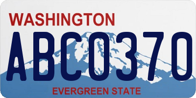 WA license plate ABC0370