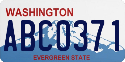 WA license plate ABC0371