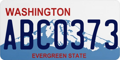 WA license plate ABC0373