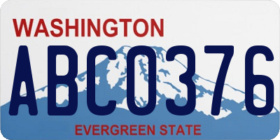WA license plate ABC0376