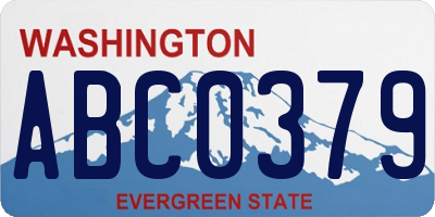 WA license plate ABC0379