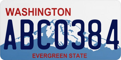 WA license plate ABC0384