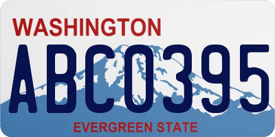 WA license plate ABC0395
