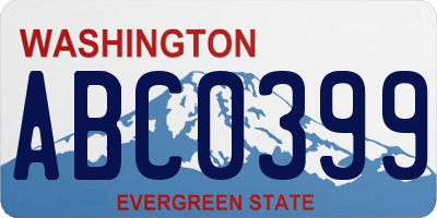 WA license plate ABC0399