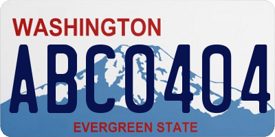 WA license plate ABC0404