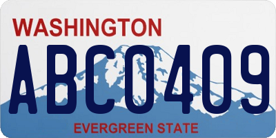 WA license plate ABC0409