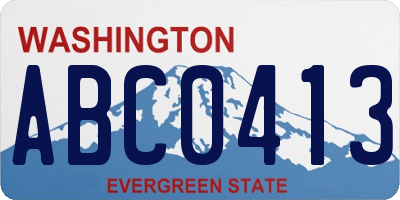 WA license plate ABC0413