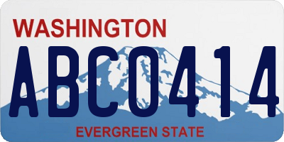 WA license plate ABC0414