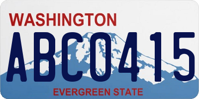 WA license plate ABC0415