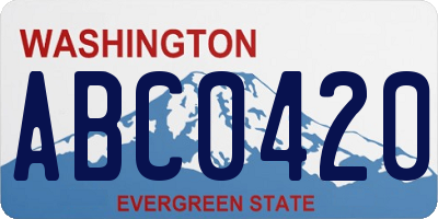 WA license plate ABC0420