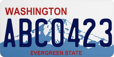WA license plate ABC0423