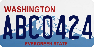 WA license plate ABC0424