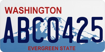 WA license plate ABC0425