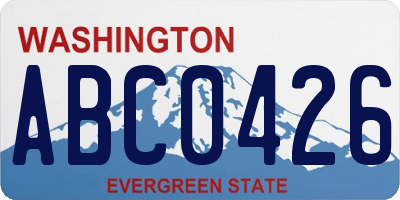 WA license plate ABC0426