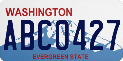 WA license plate ABC0427