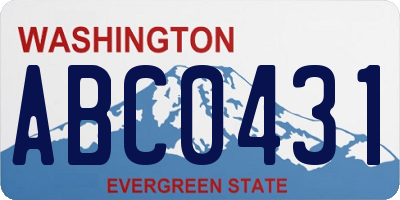 WA license plate ABC0431