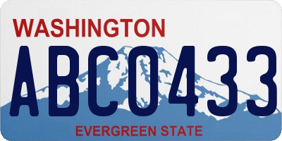WA license plate ABC0433