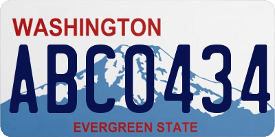 WA license plate ABC0434