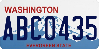 WA license plate ABC0435