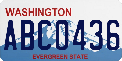 WA license plate ABC0436