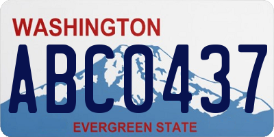 WA license plate ABC0437