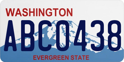 WA license plate ABC0438