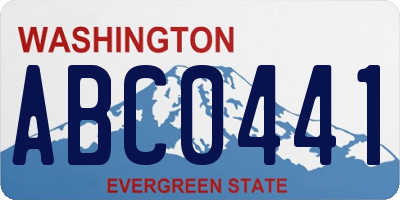 WA license plate ABC0441