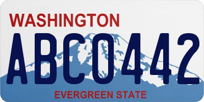WA license plate ABC0442