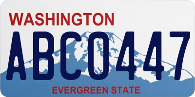 WA license plate ABC0447