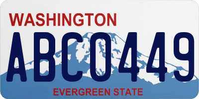 WA license plate ABC0449