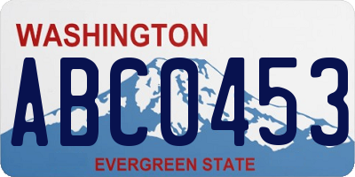 WA license plate ABC0453