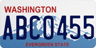 WA license plate ABC0455