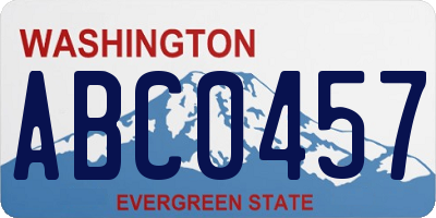 WA license plate ABC0457
