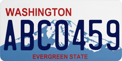 WA license plate ABC0459