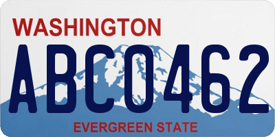 WA license plate ABC0462