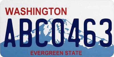 WA license plate ABC0463