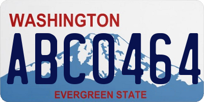 WA license plate ABC0464
