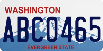 WA license plate ABC0465