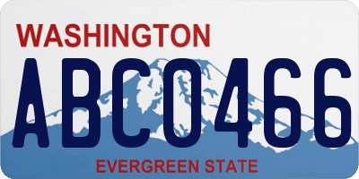 WA license plate ABC0466