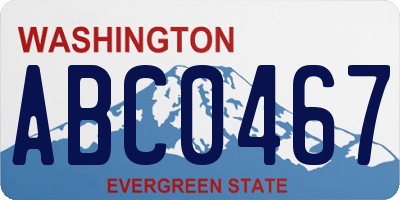 WA license plate ABC0467