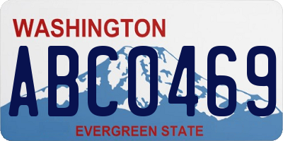 WA license plate ABC0469