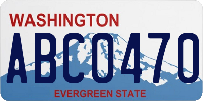 WA license plate ABC0470