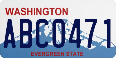 WA license plate ABC0471
