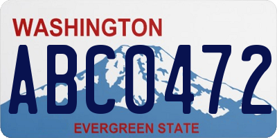WA license plate ABC0472