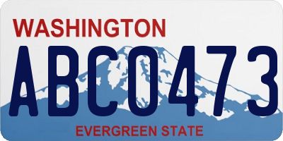 WA license plate ABC0473