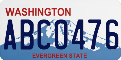 WA license plate ABC0476