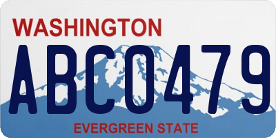 WA license plate ABC0479