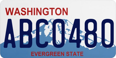 WA license plate ABC0480