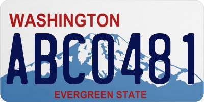 WA license plate ABC0481